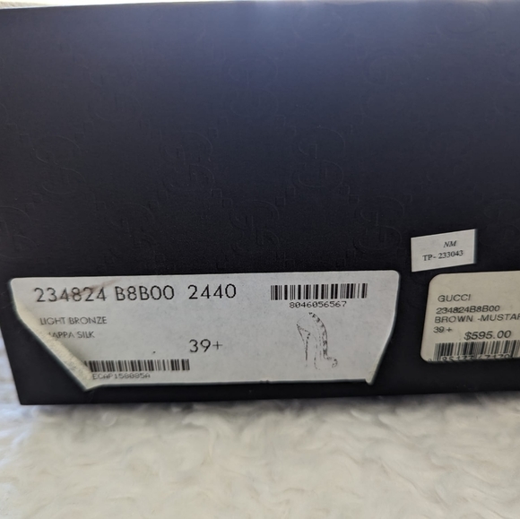 Gucci Light Bronze Nappa Silk Peep Toe Heels - Picture 12 of 12